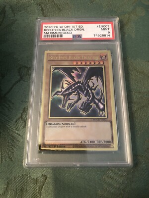 PSA 9 - Yu-Gi-Oh! TCG Red-Eyes Black Dragon Maximum Gold MAGO-EN003 1st Edition-image