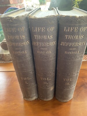 1858 The Life of Thomas Jefferson Henry S. Randall 3 Volume Set - Foldouts-image