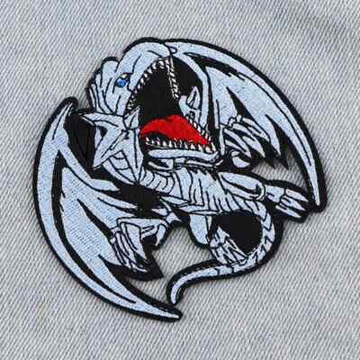 Anime Game Yu-Gi-Oh! Blue-Eyes White Dragon Iron On Approx, 3.5