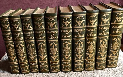 Progress of Nations (1930, 1st DAV Edition, Complete 10 Volume Set) Nice Cond!-image