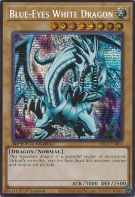 BLUE-EYES WHITE DRAGON SECRET RARE SBC2-ENB02 LIGHT PLAY YUGIOH-image