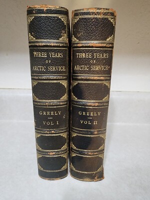 THREE YEARS ARCTIC SERVICE Adolphus Greely EXPLORATION Lady Franklin Bay 2v SET-image