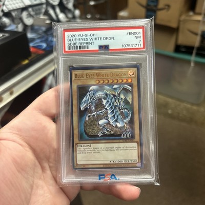 2020 YuGiOh Saga Blue Eyes White Dragon Structure Deck #EN001 Reprint PSA 7 NM-image