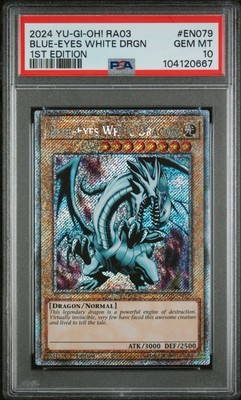 PSA 10 Blue-Eyes White Dragon RA03-EN079 Platinum Secret Rare Yu-Gi-Oh!-image