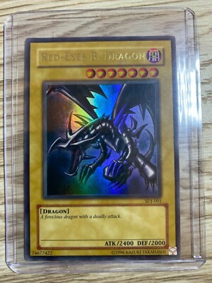 Yugioh! Red-Eyes B. Dragon SDJ-001 Holo Near Mint!!!!!!!-image