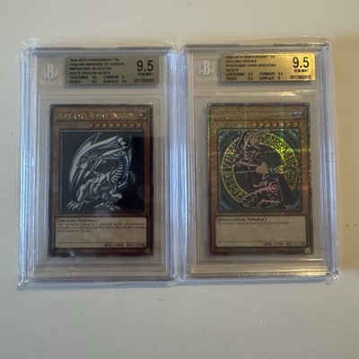 BGS 9.5 Quarter Century Dark Magician And Blue Eyes White Dragon! Gem Mint!!-image