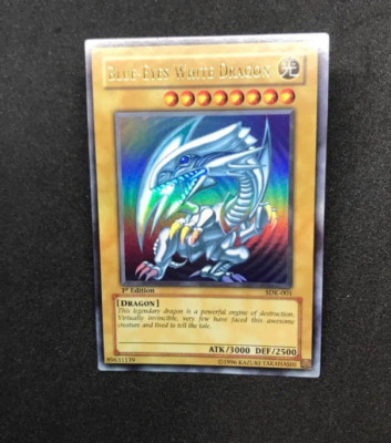 2002 Yugioh SDK-001 Blue-Eyes White Dragon Ultra Rare 1st Edition Near Mint-image