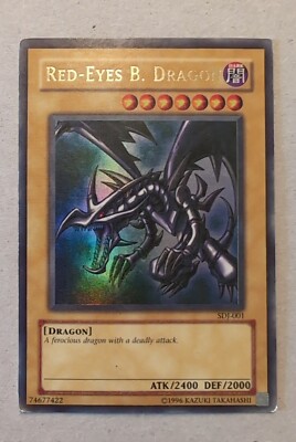 Moderatly Play Red-Eyes Black Dragon YuGiOh SDJ-001 Starter Deck Joey Ultra Rare-image