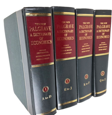 A Dictionary of Economics The New Palgrave (4 Volume Set) John Eatwell 1988 Vtg-image
