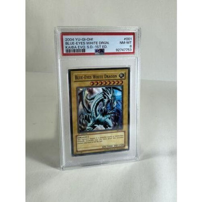 2004 Yu-Gi-Oh Kaiba Blue-Eyes White Dragon 1st Edition SKE-001 Holo Rare PSA 8-image