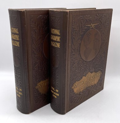1936 - National Geographic Leather Bound Albrecht Collection, Volume 69 & 70 Set-image