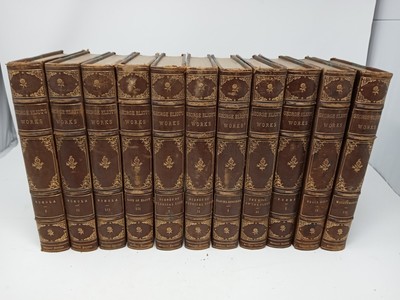 LEATHER Set;WORKS OF GEORGE ELIOT! 7/100 Copies RARE! GIFT 11 Books-image