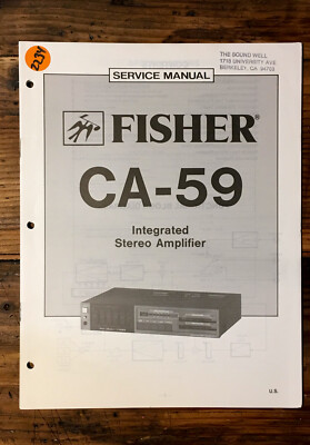 Fisher CA-59 Amplifier Service Manual *Original*-image