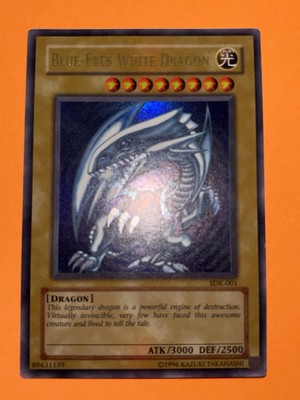 Yu-Gi-Oh! 2002 Blue Eyes White Dragon SDK-001 GLOSSY Unlimited VLP Ultra rare-image