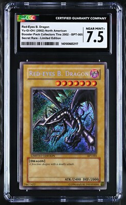 YUGIOH! 2002 Booster Collectors Tins Red Eyes Black Dragon BPT-005 CGC 7.5-image