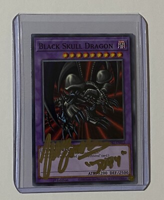 Signed Black Skull Dragon yugioh card by Wayne Grayson - Joey Wheeler Autograph-image
