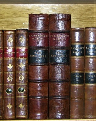 THE NEWCOMES, WILLIAM M. THACKERAY, 1869, 2 VOLUME SET. LEATHER, ILLUSTRATED-image