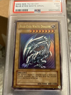 2002 Yu-Gi-Oh! SDK-001 Blue-Eyes White Dragon-PSA 7 NEAR MINT-image