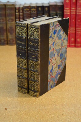 ROMOLA by George Eliot Antique Leather 2 Vol Set - VG-image