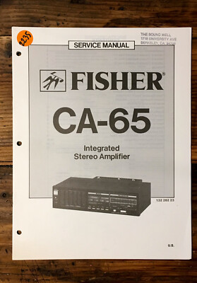 Fisher CA-65 Amplifier Service Manual *Original*-image