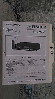 Fisher ca-872 service manual original repair book stereo amp amplifier factory-image