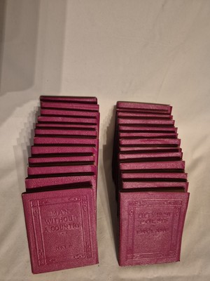 VTG LITTLE LUXART RED LIBRARY SET OF 25 LEATHER BOOKS ROBERT K HAAS-image