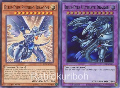 Yugioh Blue-Eyes Ultimate Dragon (Ultra Rare) + Blue-Eyes Shining Dragon-image