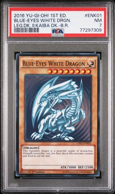 2016 YU-GI-OH! LEGEND DECK II #ENK01 BLUE-EYES WHITE DRAGON PSA 7-image