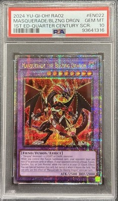 2024 PSA 10 YUGIOH 25TH 1ST ED QC SECRET RARE MASQUERADE THE BLAZING DRAGON 🔥-image