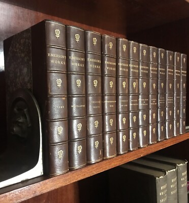 RALPH WALDO EMERSON Complete Works LEATHER Bindings FINE Philosophy-image