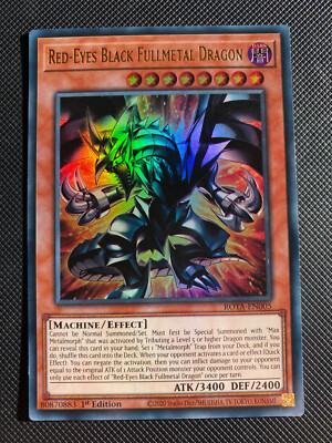 Yugioh ROTA-EN005 Red-Eyes Black Fullmetal Dragon 1st Edition Ultra Rare -image