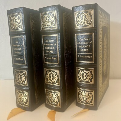 Adventures of Sherlock Holmes Complete 3 Volume Set Easton Press A. Conan Doyle -image
