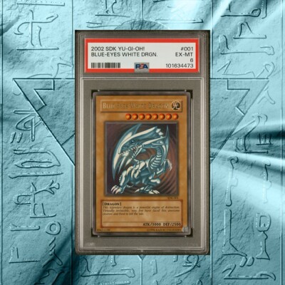 2002 Yu-Gi-Oh! Starter Deck: Kaiba Blue-Eyes White Dragon SDK-001 – PSA EX-MT 6-image