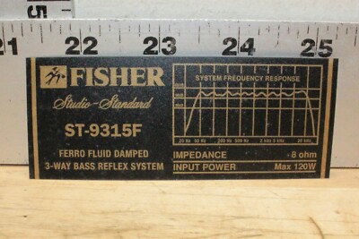 Vintage Decal From A  Fisher ST-9315F 3 Way Speaker System-image