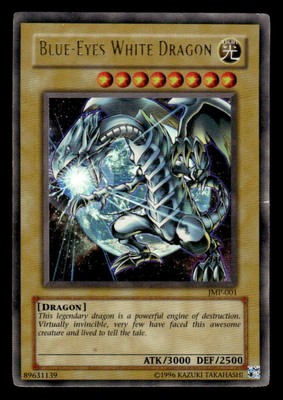 2002 Yu-Gi-Oh! Blue-Eyes White Dragon Holo #001 JX3303-image