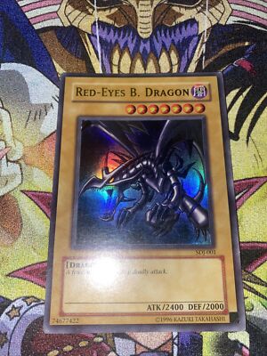 Yugioh Red-Eyes Black Dragon SDJ-001 Unlimited Edition Ultra Rare Played-image